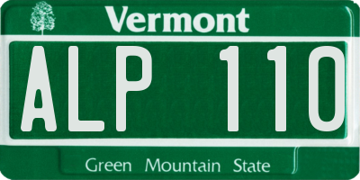 VT license plate ALP110