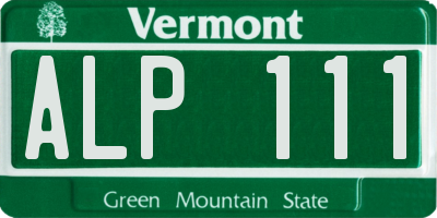 VT license plate ALP111
