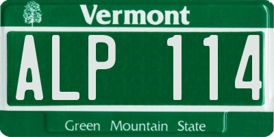 VT license plate ALP114