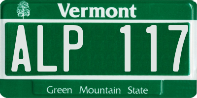 VT license plate ALP117