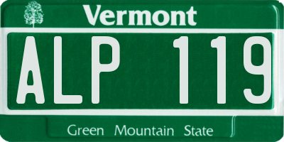 VT license plate ALP119