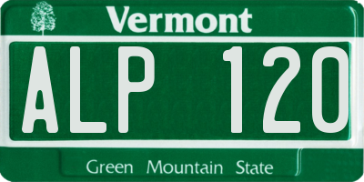 VT license plate ALP120