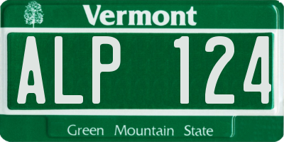 VT license plate ALP124