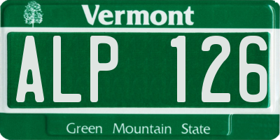 VT license plate ALP126