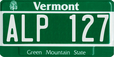 VT license plate ALP127