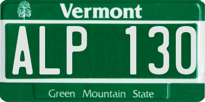 VT license plate ALP130