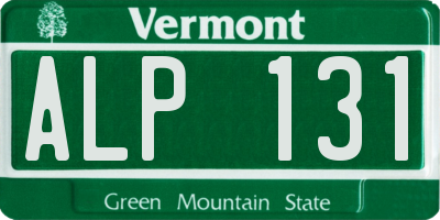 VT license plate ALP131