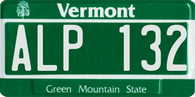 VT license plate ALP132