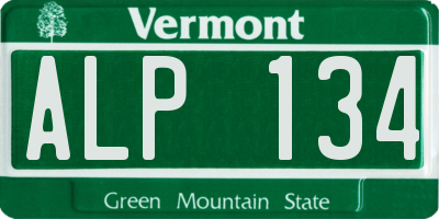 VT license plate ALP134