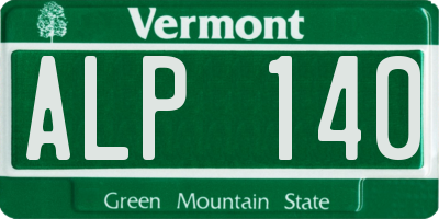 VT license plate ALP140