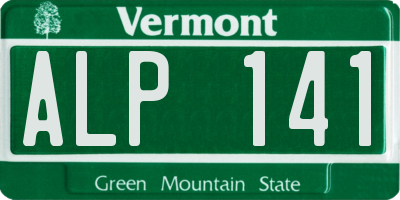 VT license plate ALP141