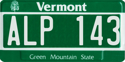 VT license plate ALP143