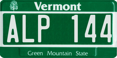 VT license plate ALP144