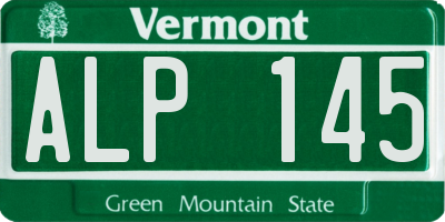VT license plate ALP145