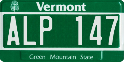 VT license plate ALP147