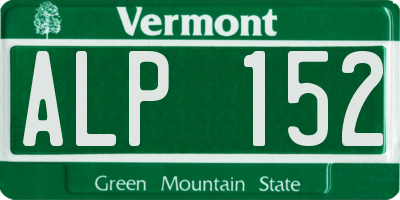 VT license plate ALP152