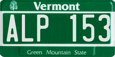 VT license plate ALP153