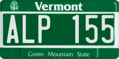 VT license plate ALP155