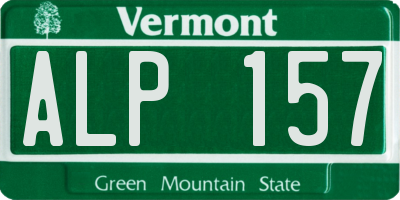 VT license plate ALP157