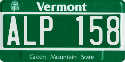 VT license plate ALP158