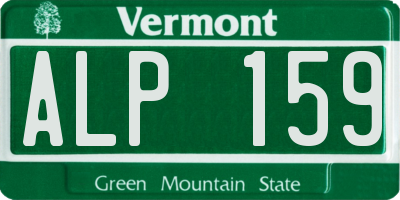 VT license plate ALP159