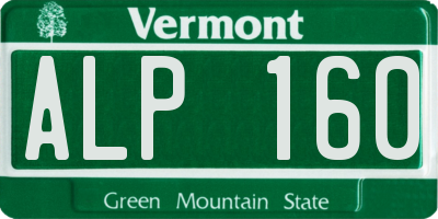 VT license plate ALP160