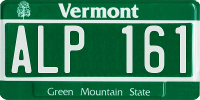 VT license plate ALP161
