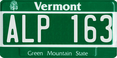 VT license plate ALP163
