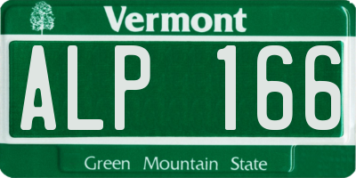 VT license plate ALP166
