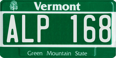 VT license plate ALP168