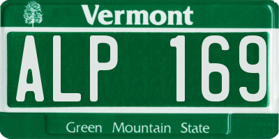 VT license plate ALP169
