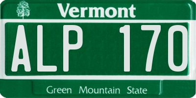 VT license plate ALP170