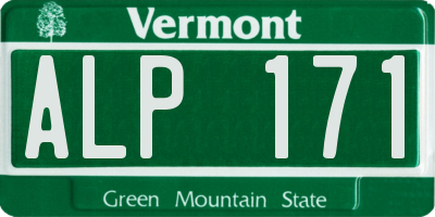 VT license plate ALP171