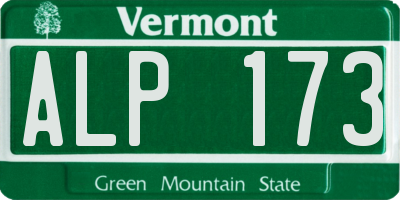 VT license plate ALP173