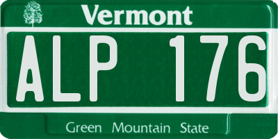 VT license plate ALP176