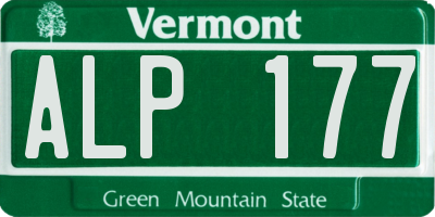 VT license plate ALP177