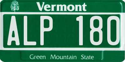 VT license plate ALP180