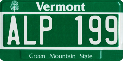VT license plate ALP199