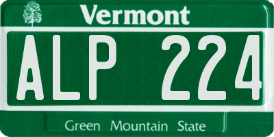 VT license plate ALP224