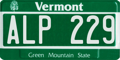 VT license plate ALP229