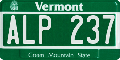 VT license plate ALP237