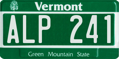 VT license plate ALP241