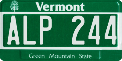 VT license plate ALP244