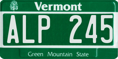 VT license plate ALP245