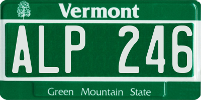 VT license plate ALP246