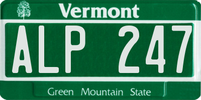 VT license plate ALP247