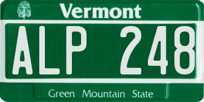 VT license plate ALP248