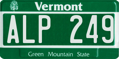 VT license plate ALP249