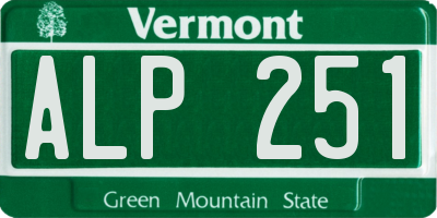 VT license plate ALP251