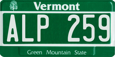 VT license plate ALP259
